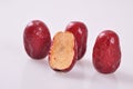 Cut surface-Red jujubes Royalty Free Stock Photo